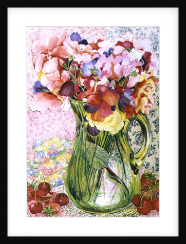 Sweet Peas with Cherries and Strawberries by Joan Thewsey