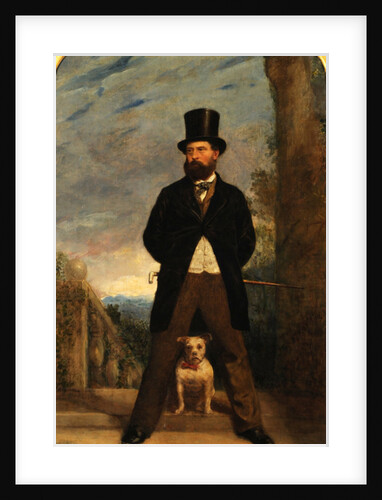 Self-Portrait with his Dog, Madame Sacchi, c.1866 by Samuel Bough