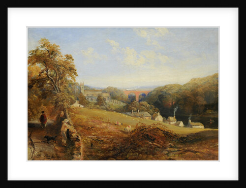 Wetheral - View of the River Eden Showing Wetheral Church and Viaduct, and Corby Ferry, c.1845 by Samuel Bough