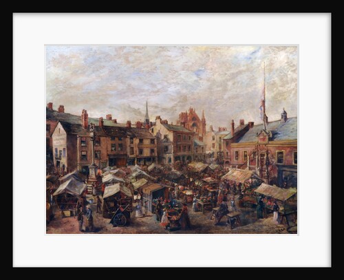 Carlisle Market Place in front of the Old Town Hall, 1870-80 by Herbert Lees
