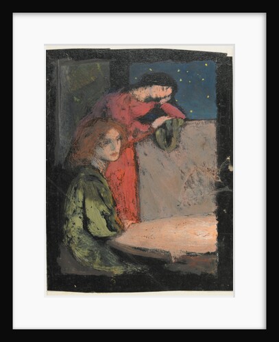 Two Girls by a Table Look out on a Starry Night, 1905 by Frederick Cayley Robinson