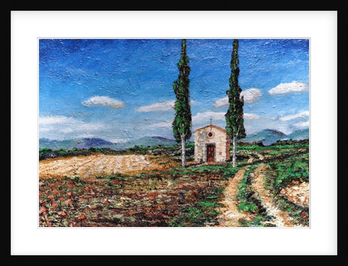Chapel and Two Trees, Tuscany, 2005 by Trevor Neal