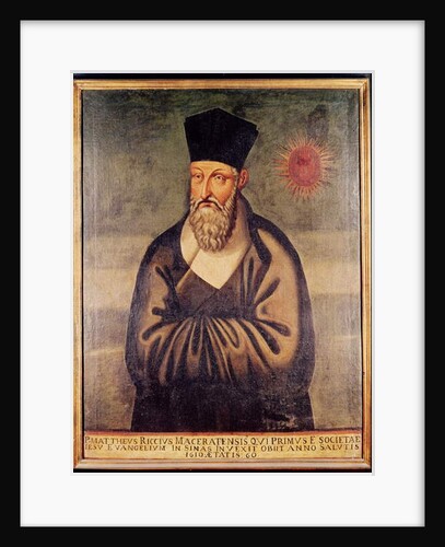 Portrait of Matteo Ricci Italian missionary, founder of the Jesuit mission in China by Italian School