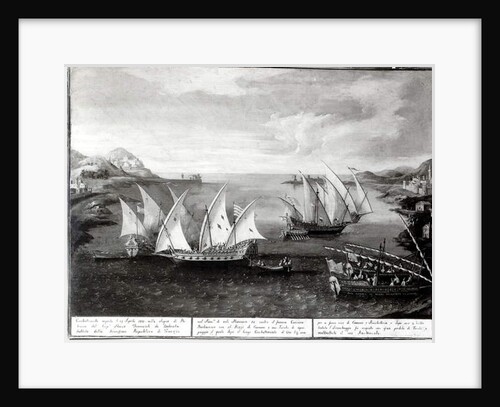 Incident off Patras between the Venetian Captain Ivanovich da Dabrota and the Turkish Pirate Barbarossa, 17 April 1751 by Italian School