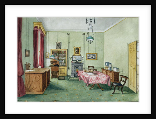 Michael Faraday's Study on the second floor at The Royal Institution, 1850-55 by Harriet Jane Moore