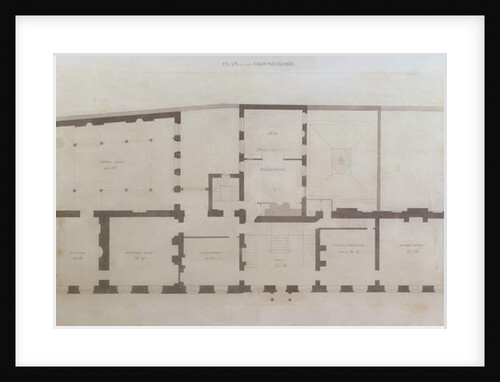 Plans of the ground floor of 21 Albemarle Street after the initial alterations to the house after its acquisition by the Royal Institution, c.1800 by English School