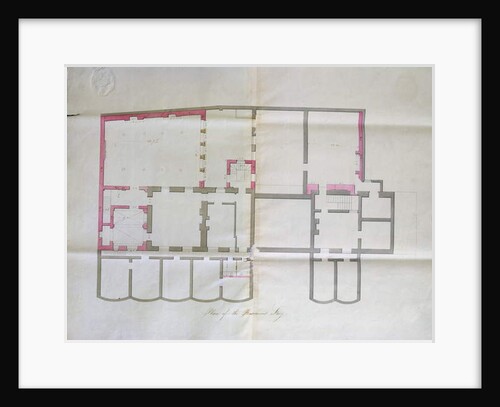 Contract drawing for the basement of the Royal Institution, 1800 by English School