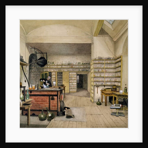 Michael Faraday in his Basement Laboratory, 1852 by Harriet Jane Moore