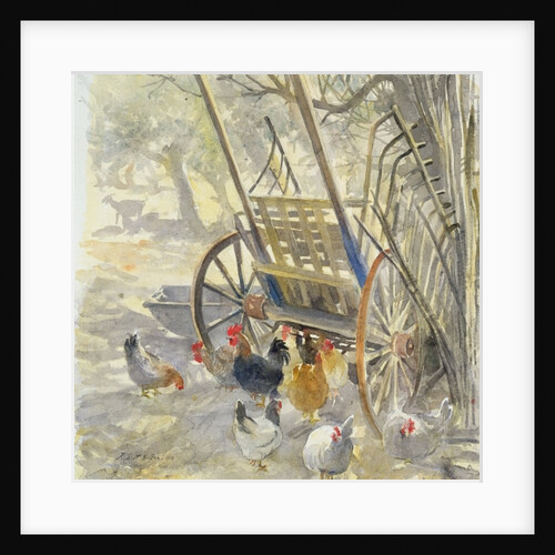 Chickens under Majorcan Cart, 1994 by Tim Scott Bolton