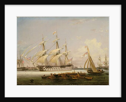 A Three-Decker Entering Portsmouth Harbour, 1836 by Lieutenant Robert Strickland Thomas