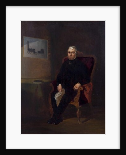 Portrait of Robert Stephenson with Rocket by English School