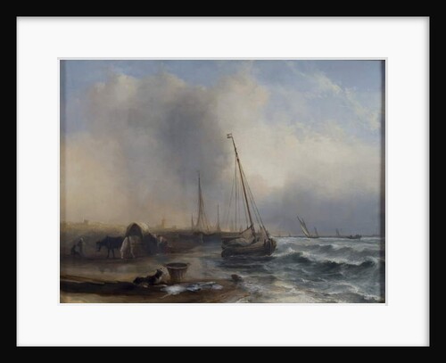 Seascape with Boats and Figures by Jock Wilson