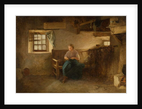 Interior with Seated Woman by English School