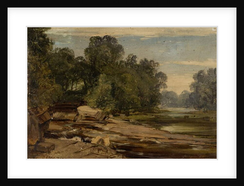 River Scene with Rocks and Trees by James B. Dalziel