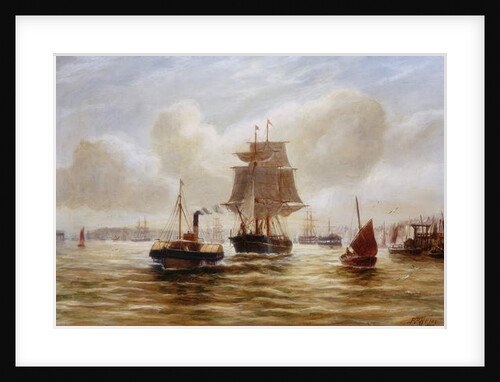 Steam Tug Towing a Ship at the Mouth of the Tyne by Bernard Benedict Hemy