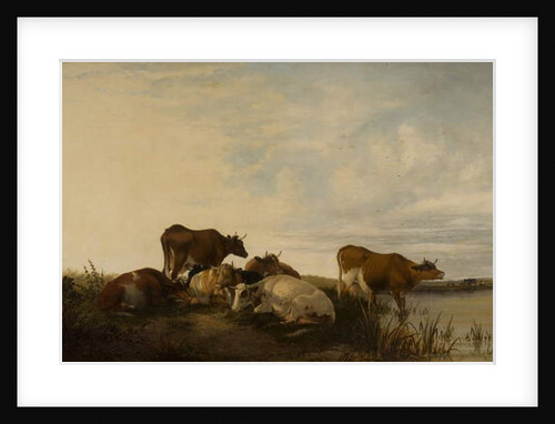 Landscape with Cattle in Marshland by Thomas Sidney (after) Cooper