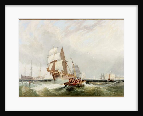 Shipping Inshore, a Boat Ferrying Passengers by John Wilson Carmichael