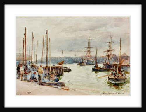 Fishing Harbour, North Shields, 1901 by Robert Jobling