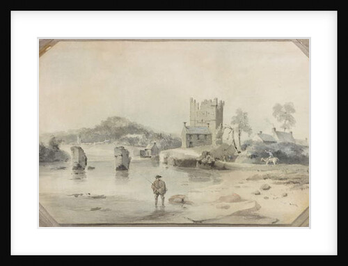 Bywell Castle and Ruins of a Bridge by Luke Clennell