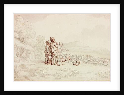 Farm Scene with Flock of Geese by Thomas Rowlandson