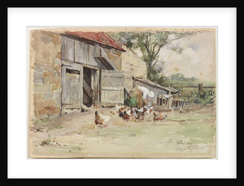 Feeding the Hens, 1909 by John Edgar Mitchell