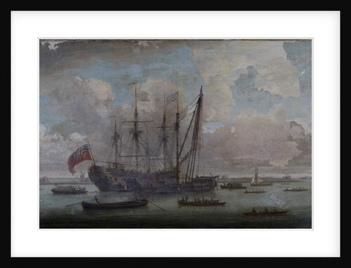 A Sheer Hulk refitting an East Indiaman by John the Elder Cleveley