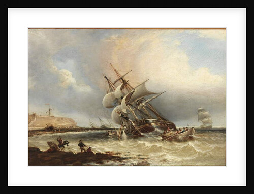 Shipwrecks off the Tyne, before construction of the Piers by John Wilson Carmichael