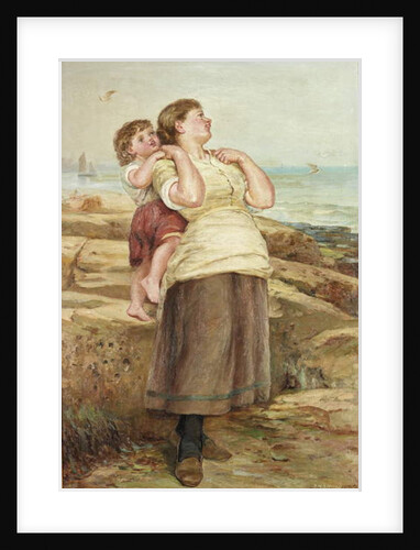 Fishergirl and child by Robert Jobling
