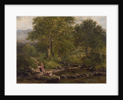 Stepping Stones on the River Rothay, under Loughrigg, 1857 by George Pettitt