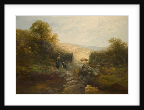 Shepherdess with Sheep by William Linnell