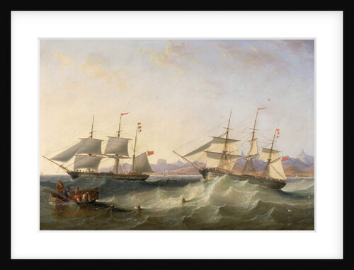 A Clipper and an East Indiaman Leaving Port by John Wilson Carmichael