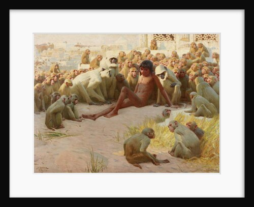 Mowgli made Leader of the Bandar-log, 1918 by John Charles Dollman