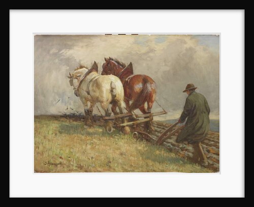 Ploughing, c.1900-19 by John Atkinson