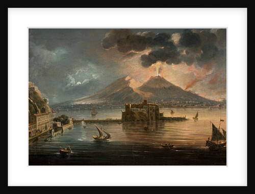 Naples at Night with Vesuvius Erupting by Pietro Antoniani