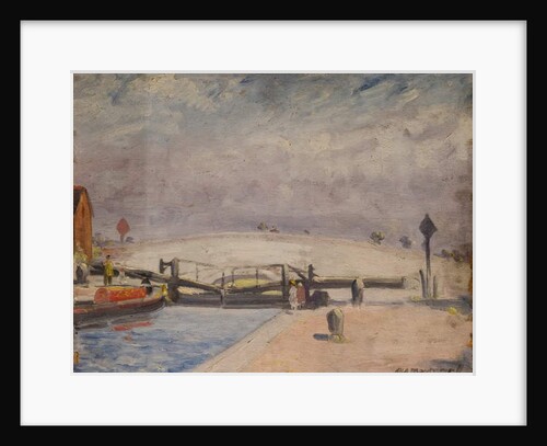 Canal Scene, Welton Lock and Lodge, 1927 by William Brown MacDougall