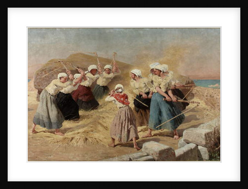 Threshing by Charles Alexandre Coessin de la Fosse