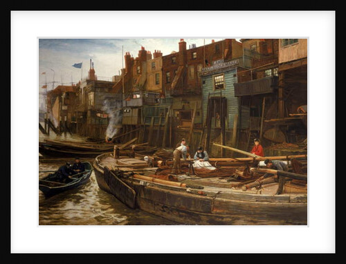 London River - The Limehouse Barge-Builders, 1877 by Charles Napier Hemy