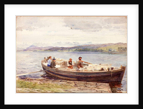 Ferrying Sheep on a Scottish Loch by John Isaac Richardson