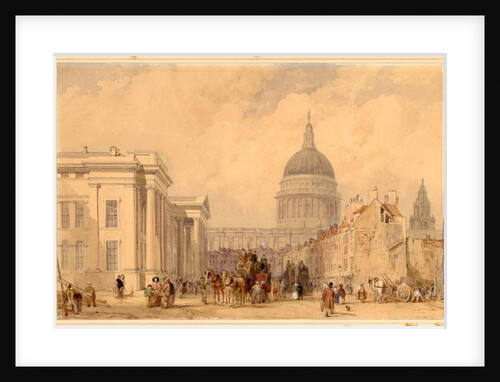 The Post Office, St Martins le Grand, London, with St Paul's in the Distance by William Clarkson Stanfield
