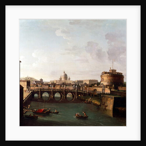 Rome, A View of the Tiber with the Castel Sant'angelo and Saint Peter's Basilica by Antonio Joli