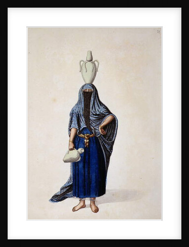 Egyptian Woman Carrying an Ibrik Water Pot, probably by Cousinery, Ottoman period, third quarter of 18th century by French School