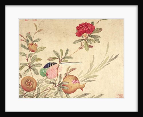 One of a series of paintings of birds and fruit, late 19th century by Guochen Wang