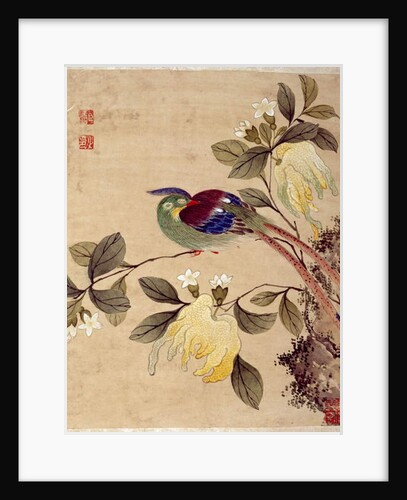 One of series of paintings of birds and fruit, late 19th century by Guochen Wang