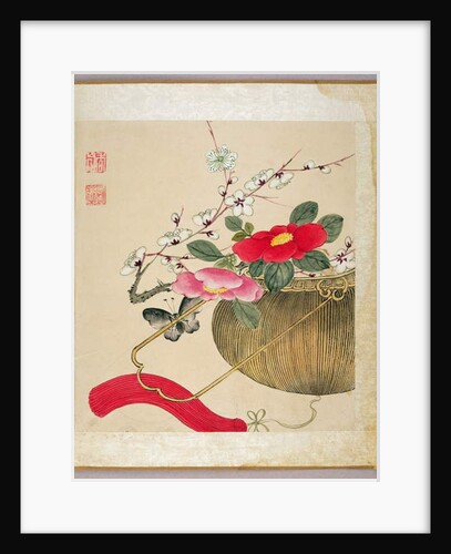 One of a series of paintings of flowers and insects, late 19th century by Hua Liu
