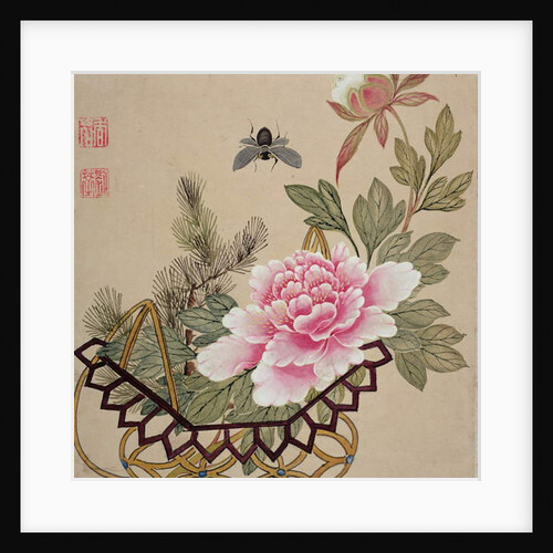 One of a series of paintings of flowers and insects, late 19th century by Hua Liu