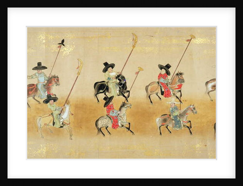 Sixth Korean Embassy to Japan in Meireki 1 at the time of Tokugawa Ietsuna's succession in 1651, possibly by Kano Masunobu by Japanese School