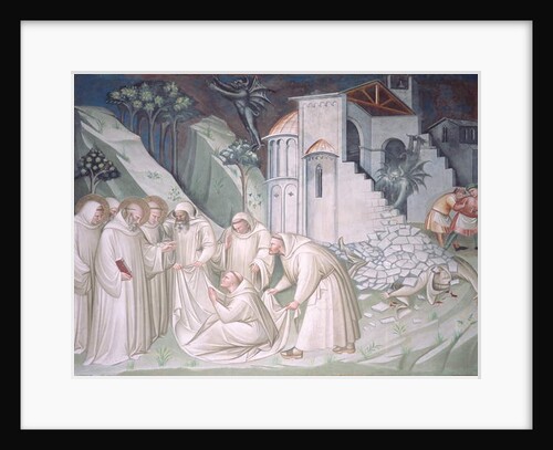 The Foundation of Montecassino and the Miracle of Raising of the Monk, Sagrestia by Aretino Luca Spinello or Spinelli