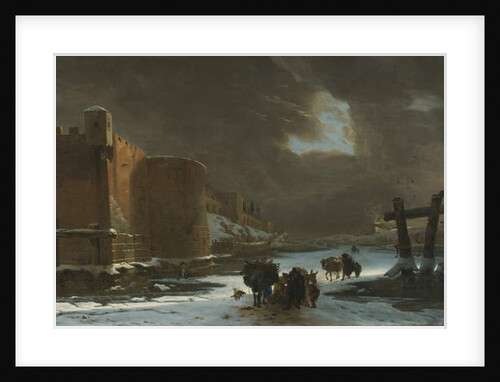 Frozen Moat Outside City Walls by Jan Asselyn