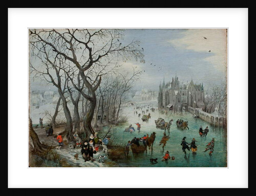 Winter Landscape with Skaters near a Castle, 1615 by Adriaen Pietersz. van de Venne