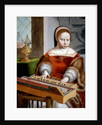 Young Woman playing a Clavichord by Jan van Sanders Hemessen